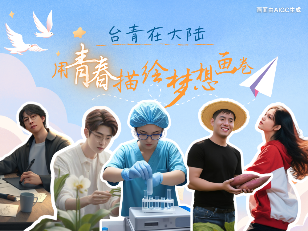 AIGC海报｜台青在大陆：用青春描绘梦想画卷