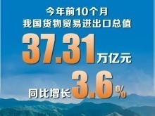 同比增长3.6% 前10个月中国货物贸易进出口平稳增长 同比增长3.6% 前10个月中国货物贸易进出口平稳增长