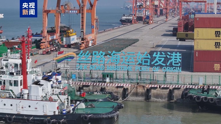 今年上半年 “丝路海运”航线集装箱吞吐量破263万标箱_fororder_IMG_4336