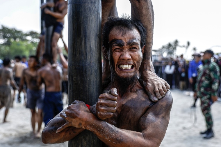 Indonesia’s Independence Day Highlight: Nationwide Pole-Climbing Contest_fororder_VCG111585406349