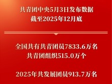 全国共有共青团员7833.6万名