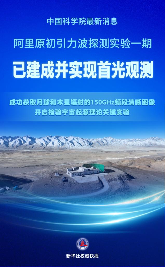 探秘宇宙起源！中国原初引力波探测实验实现首光观测