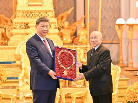 习近平会见柬埔寨国王西哈莫尼