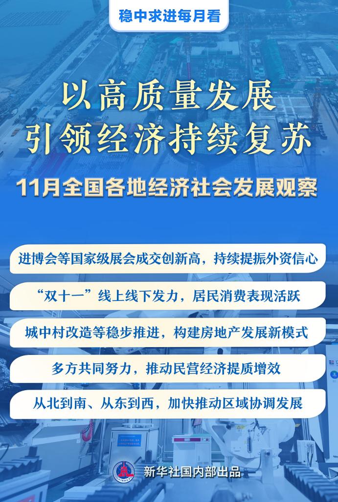 稳中求进每月看丨以高质量发展引领经济持续复苏——11月全国各地经济社会发展观察