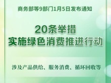 实施绿色消费推进行动！9部门发文