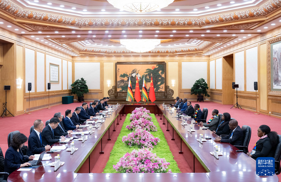 习近平同津巴布韦总统姆南加古瓦会谈