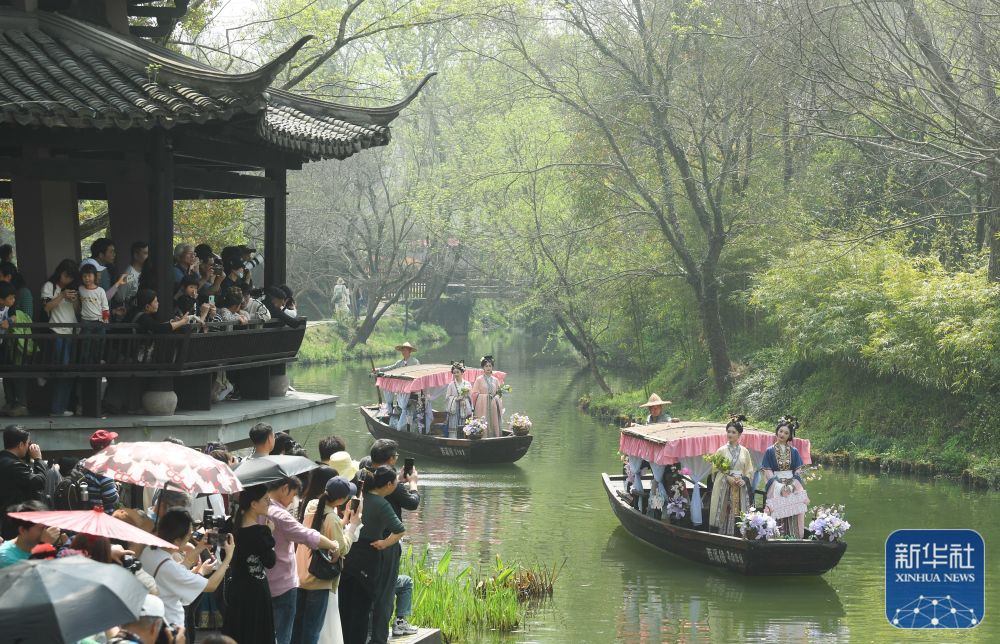 浙江杭州:西溪濕地花朝節開啟 再現傳統水鄉習俗 浙江杭州:西溪濕地花朝節開啟 再現傳統水鄉習俗