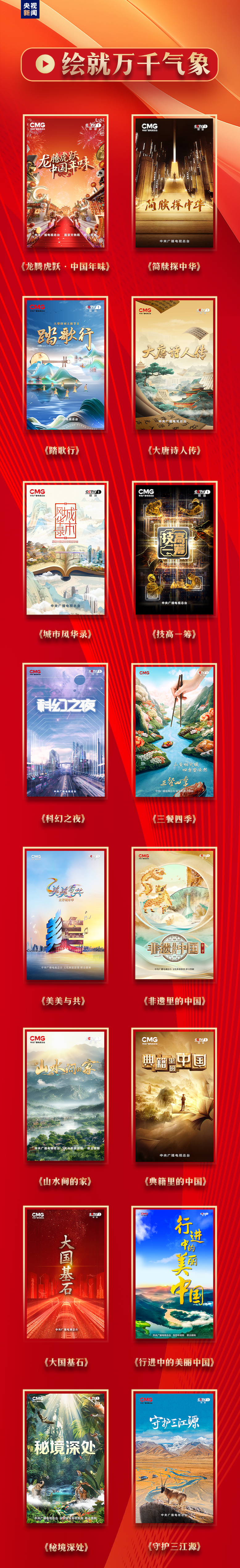 满屏精彩！中央广播电视总台央视综合频道2024年精品片单发布