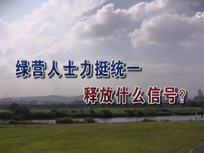 【海峡两岸】绿营人士力挺统一  释放什么信号？