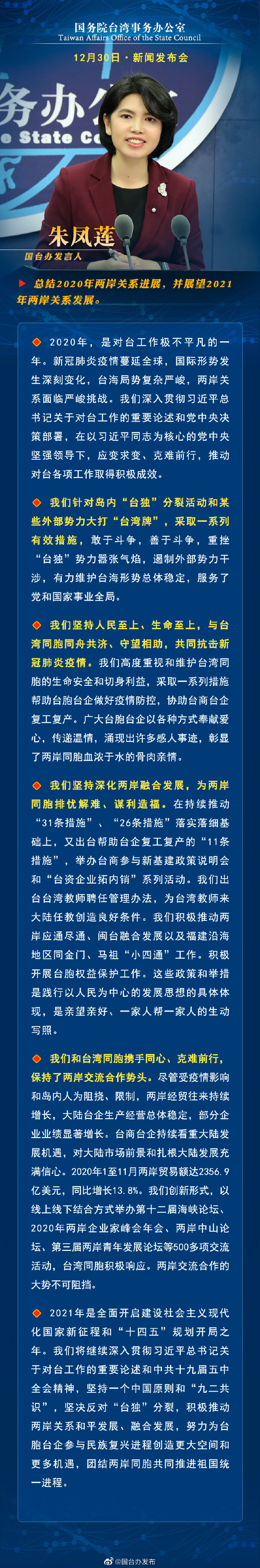 国务院台湾事务办公室12月30日·新闻发布会_fororder_1