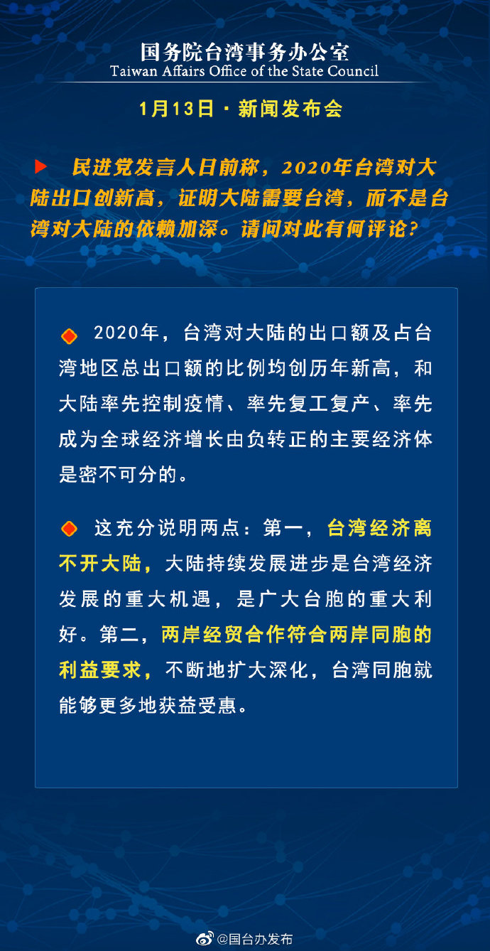国务院台湾事务办公室1月13日·新闻发布会_fororder_a5