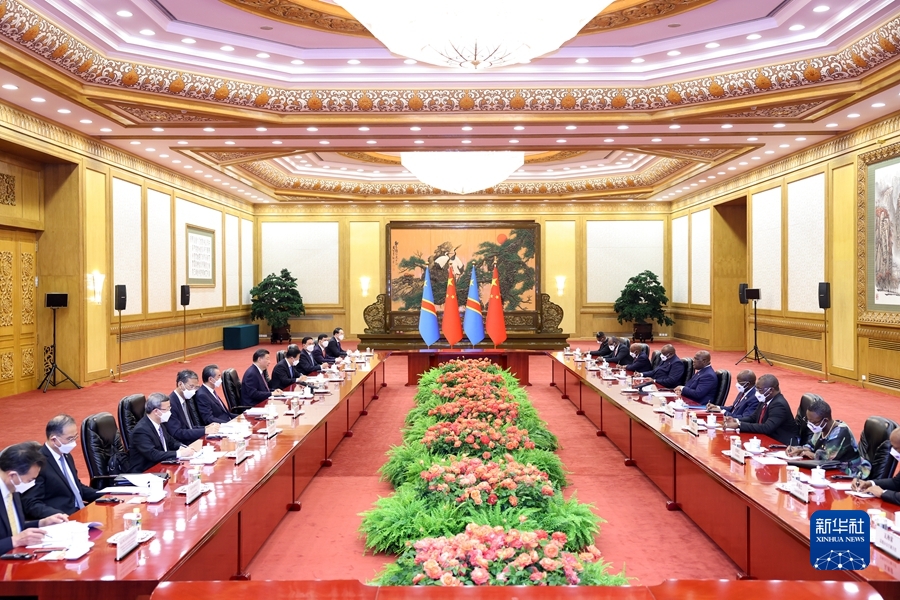 习近平同刚果（金）总统齐塞克迪举行会谈