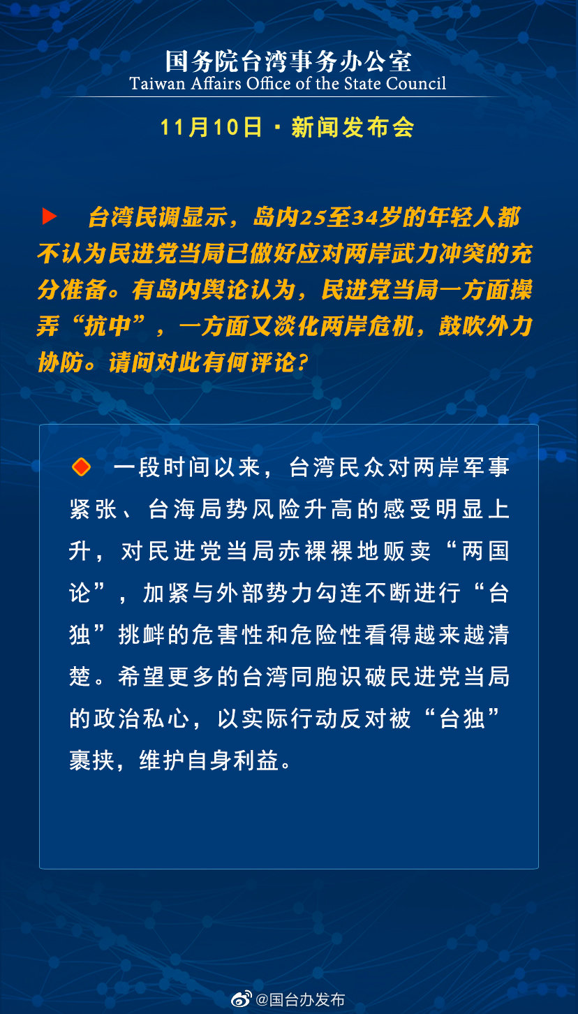国务院台湾事务办公室11月10日·新闻发布会