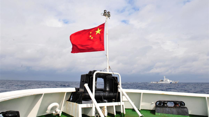 中国海警舰艇编队10月9日在我钓鱼岛领海巡航